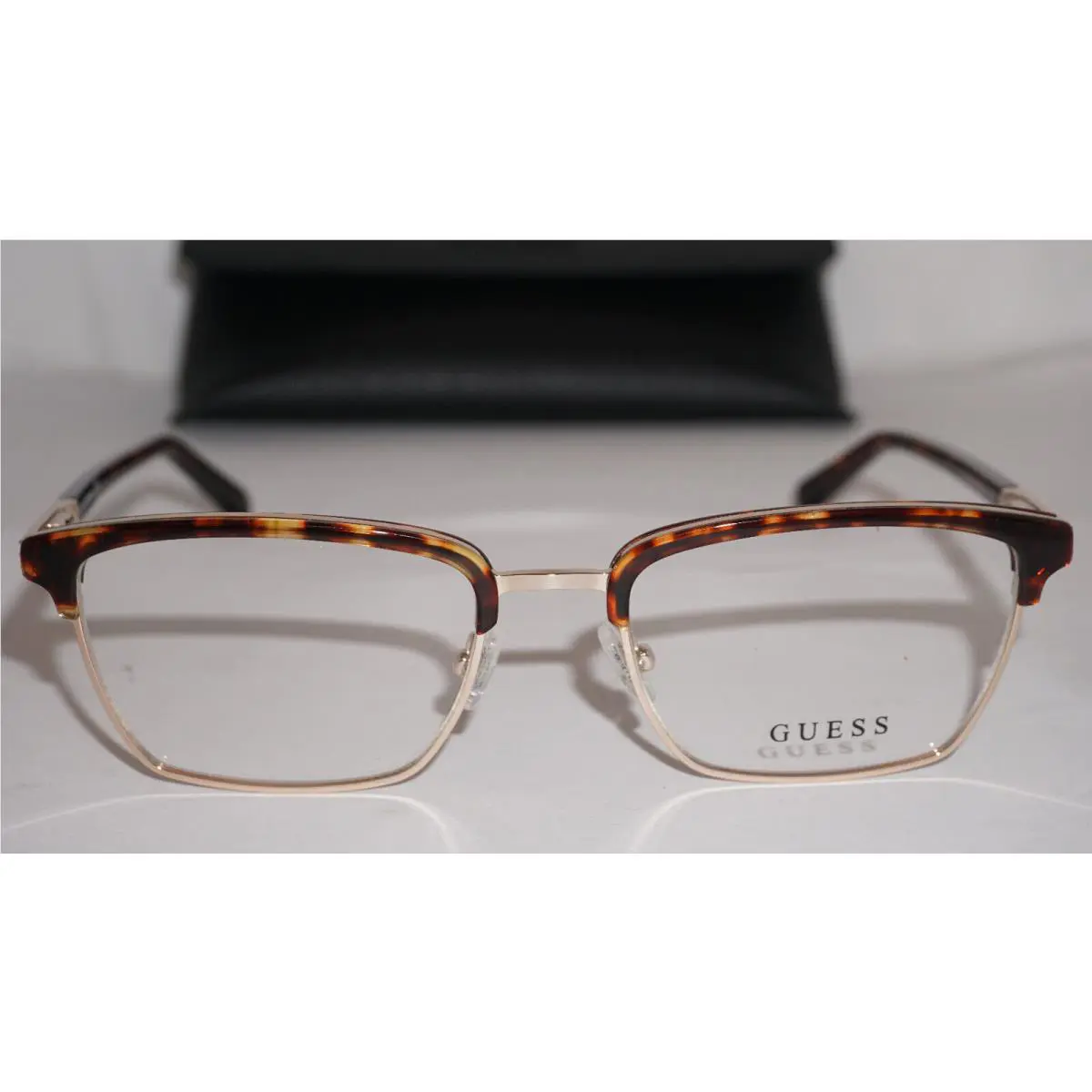 Guess Eyeglasses Tortoise Gold Half Rim GU50062 052 52 18 140