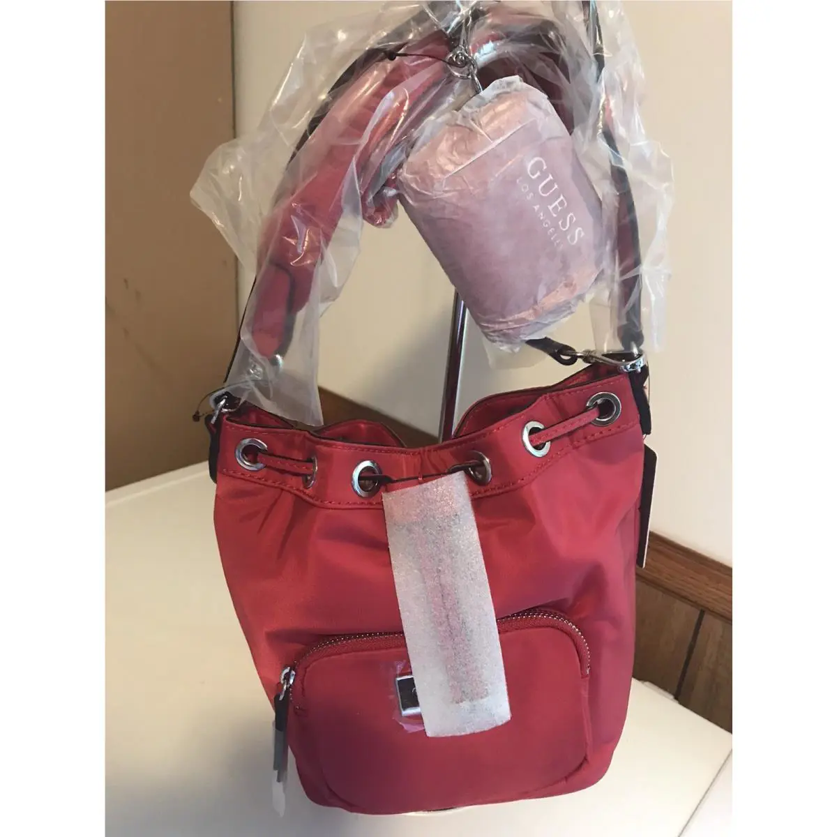 Guess Red Lina Bucket Bag The Guess Store