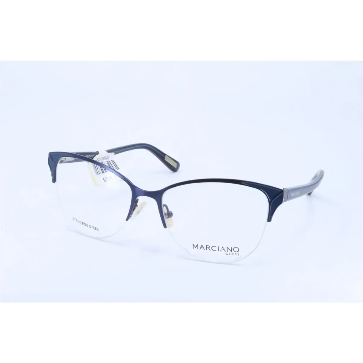 Guess by Marciano GM0290 Blue Cat Eye Women Semi Rimless 52-16-135 Eyeglass
