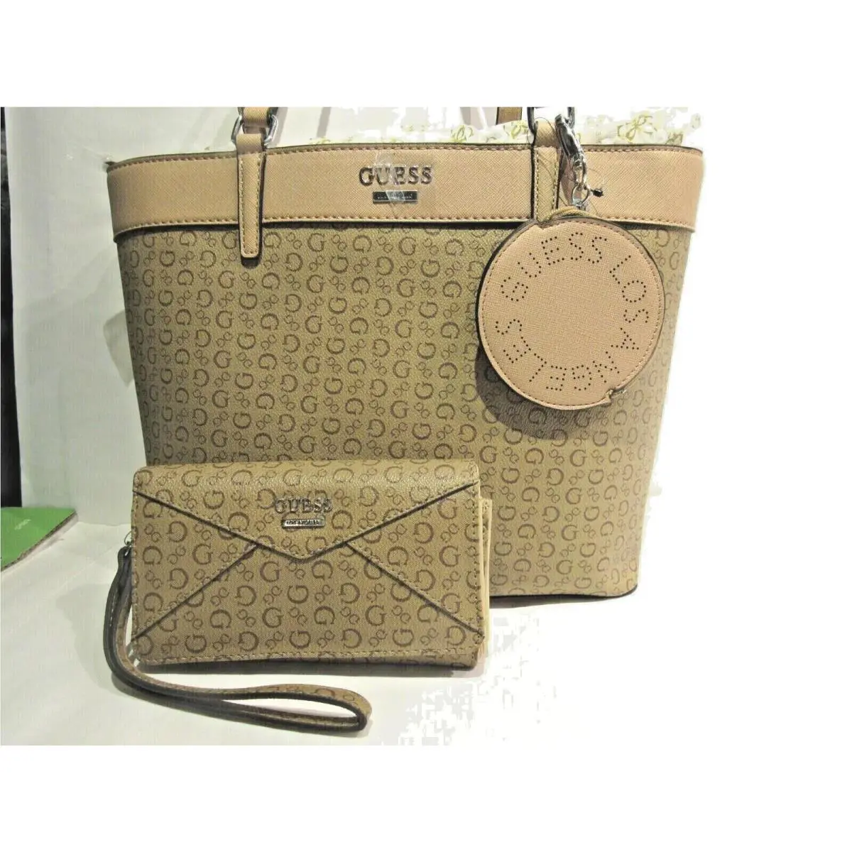 Hyland Guess Purse Matching Wallet in Mocha Free Usa Shipping