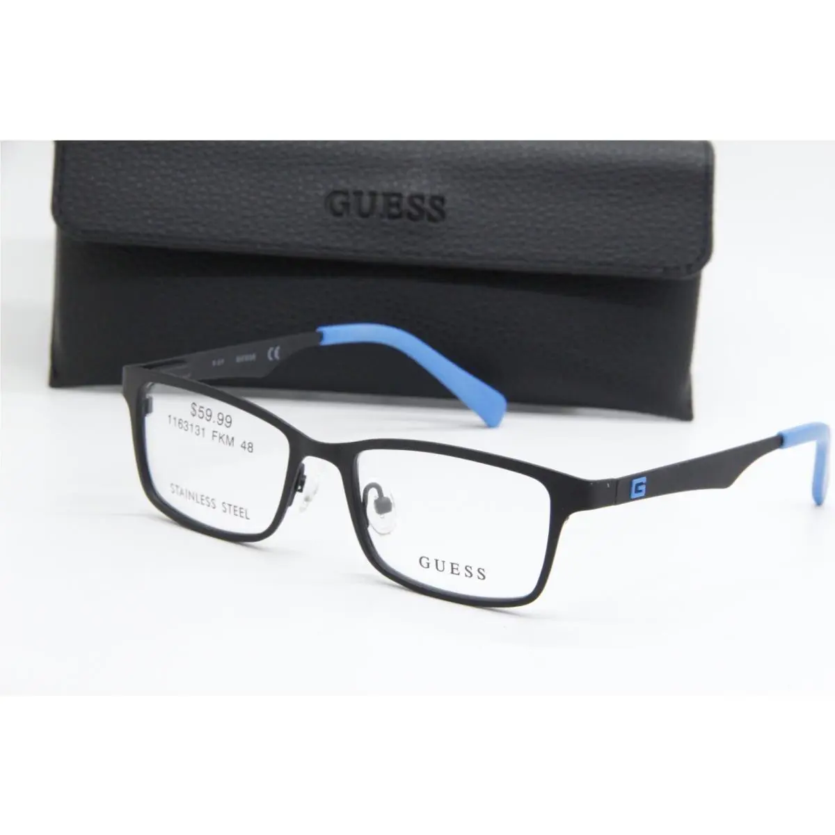 Guess GU9143-3 002 Matte Black Blue Eyeglasses Frames W/case 48-16