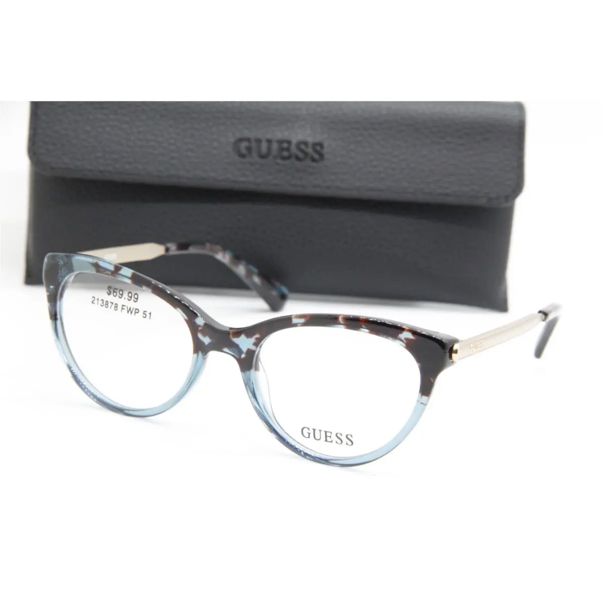 Guess GU 2462 BL Blue Tortoise Eyeglasses Frames W/case 51-18