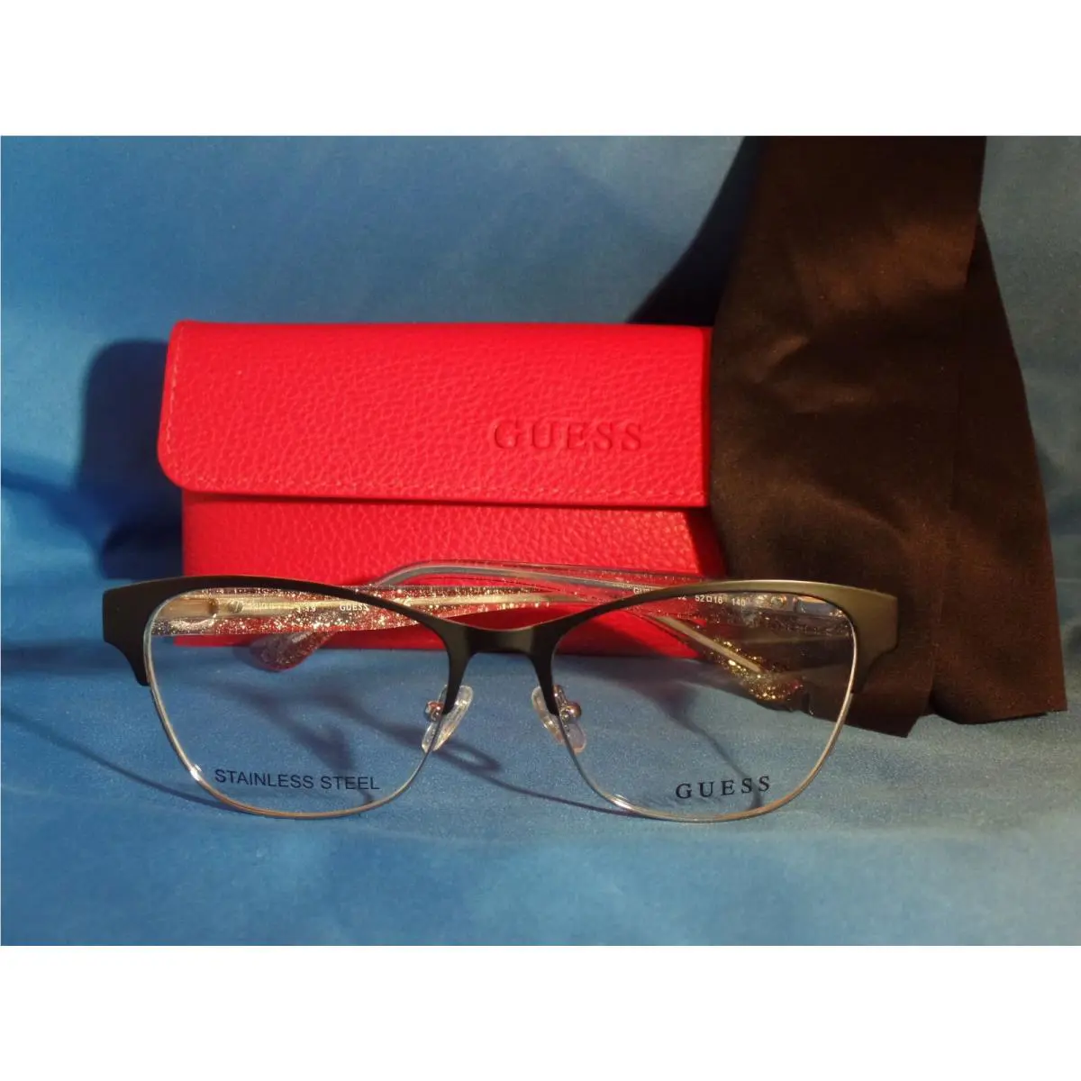 Women`s Guess Eyeglass Frame GU 2679 Matte Black Metal 52-16-140