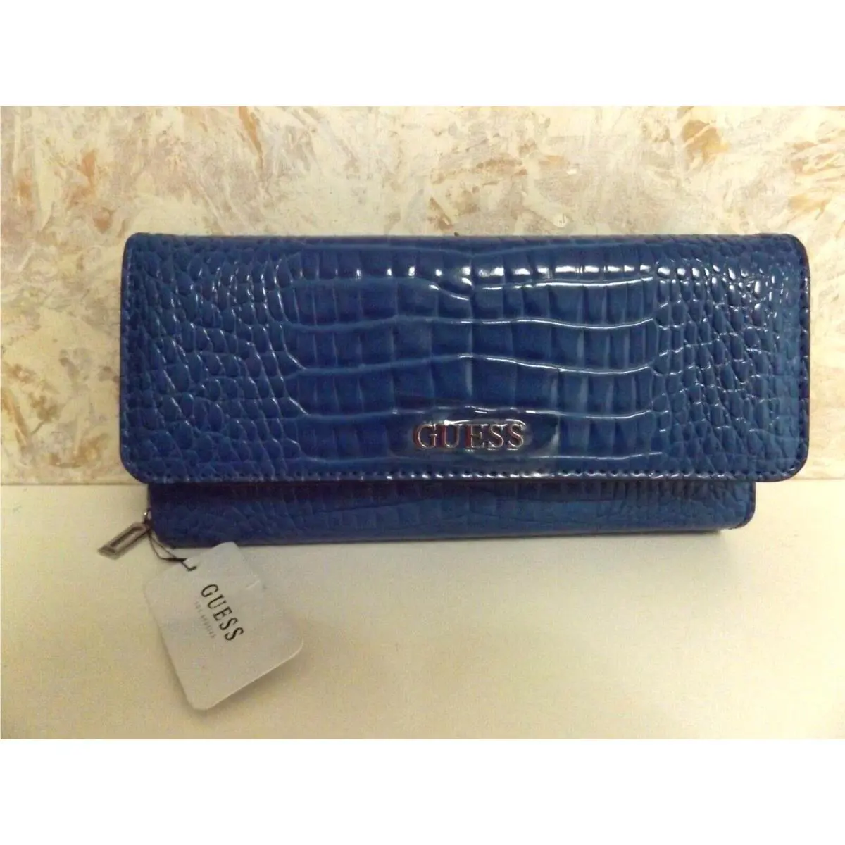 Guess Los Angeles Women’s Credit Card Blue Alligator Wallet