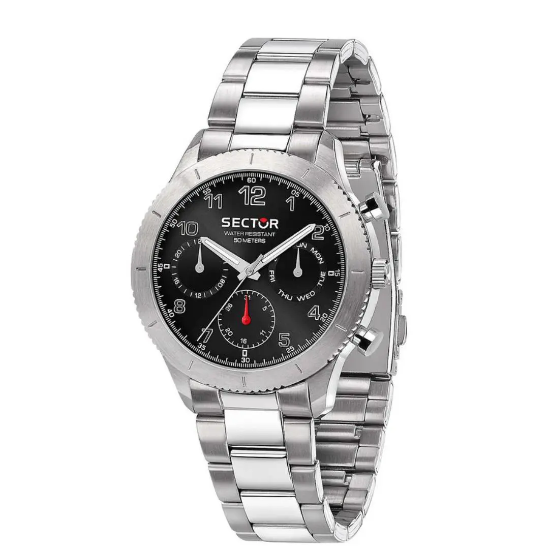 270 Black Sunray Dial Stainless Steel Quartz R3253578015 Mens Watch by Sector