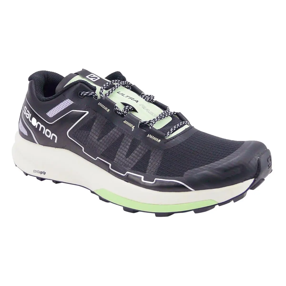 Salomon Ultra Raid Unisex Running Shoes Black /white/patina Green - Black