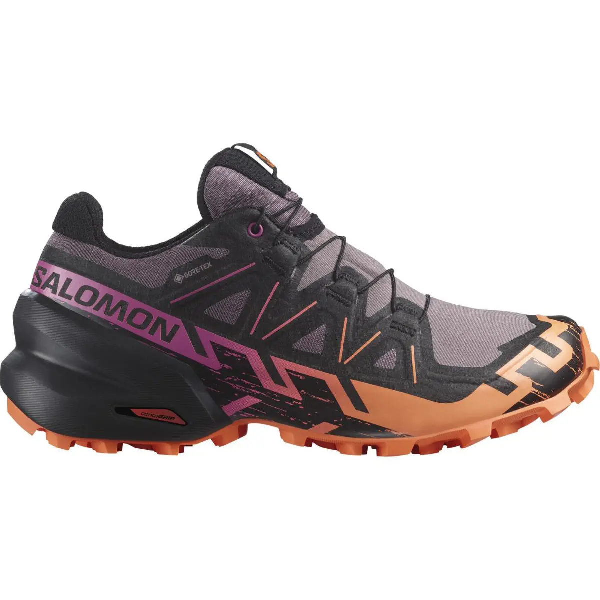 Salomon Women`s Speedcross 6 Gore-tex Trail-running Shoes Select Size - Moonscape/Blk/Bird Of Paradise