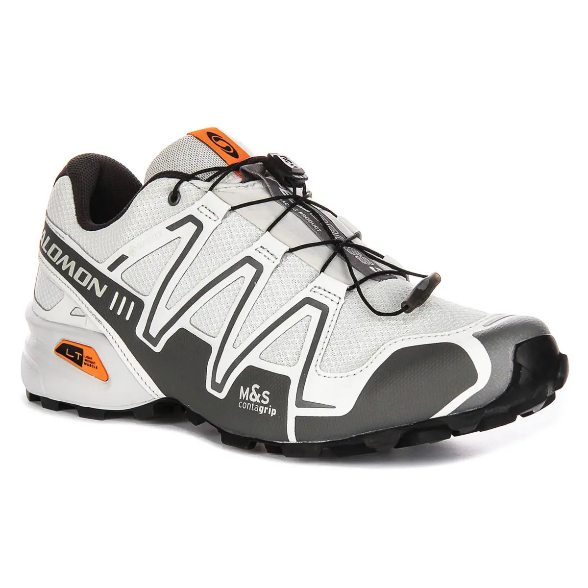 Salomon Speedcross Gtx Fast Lacing Hike Mens Sneakers In White Grey US 7 - 13 - WHITE GREY