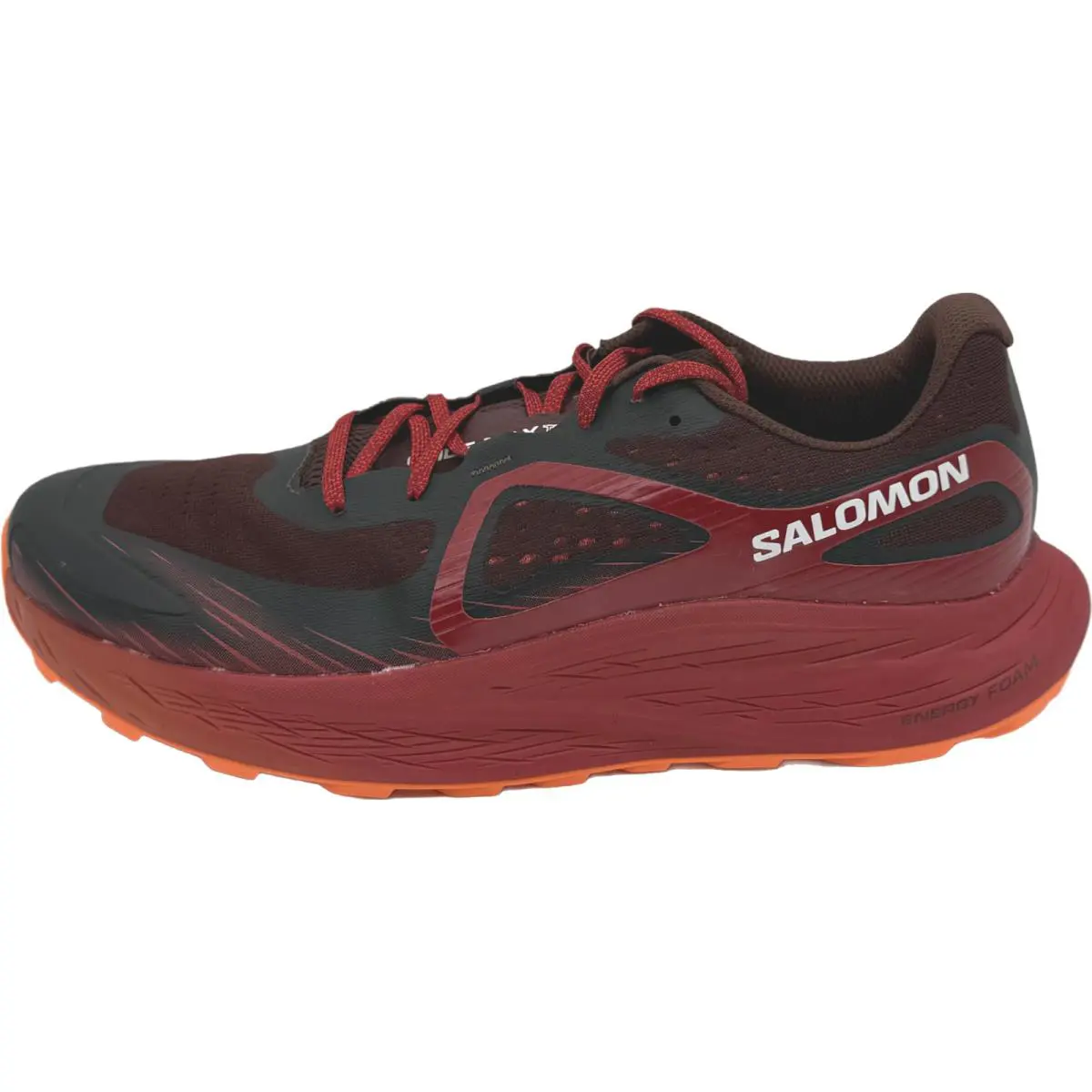 Salomon Glide Max Trail Men`s 12.5 D Bitter Chocolate/red Dahlia/shockoran - Bitter Chocolate/Red Dahlia/Shocking Orange