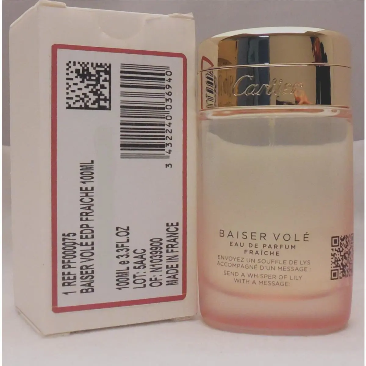 Cartier Baiser Vole Fraiche Eau DE Parfum Spray 100 ML/3.3 Fl.oz. T