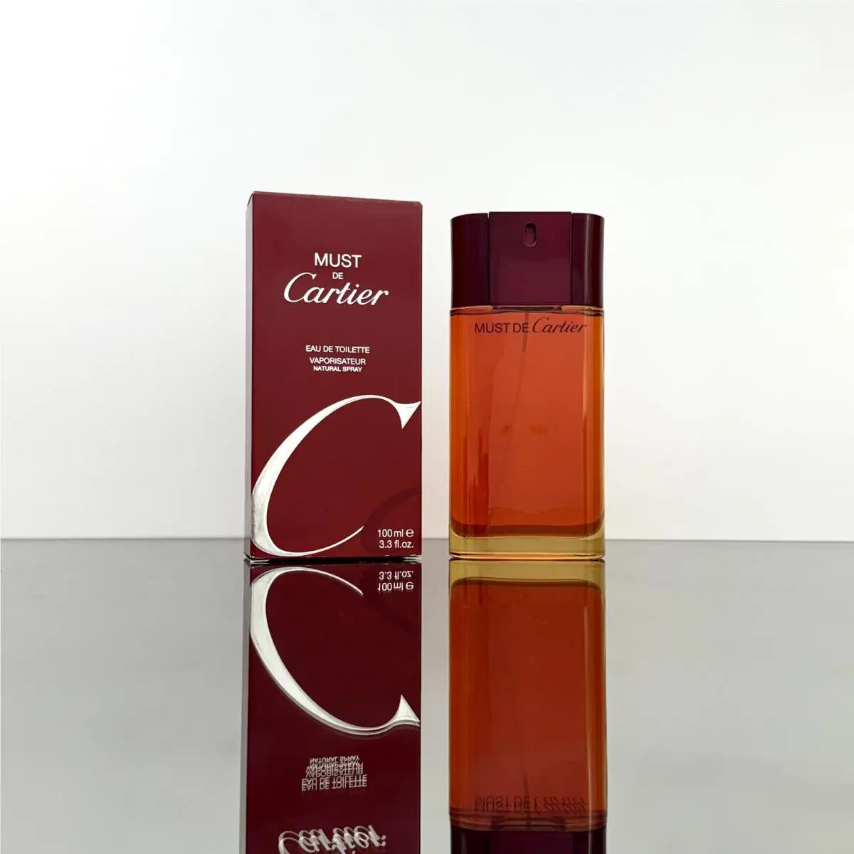 Must de Cartier For Women 3.3oz-100ml Edt Spray Vintage Red Bottle BG20