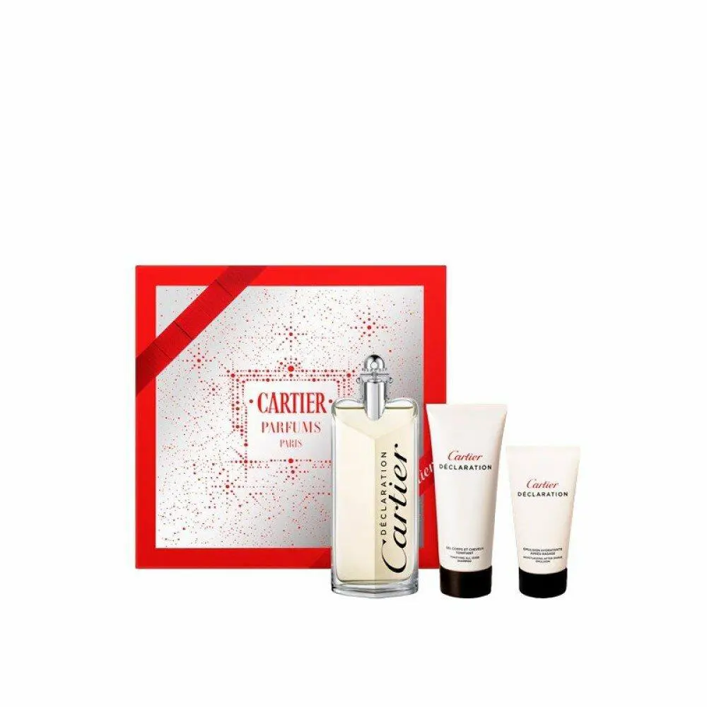 Declaration By Cartier 3 Pces Set 3.4 oz Edt + 1.7 oz A/s Balm +3.4 S/g For Men