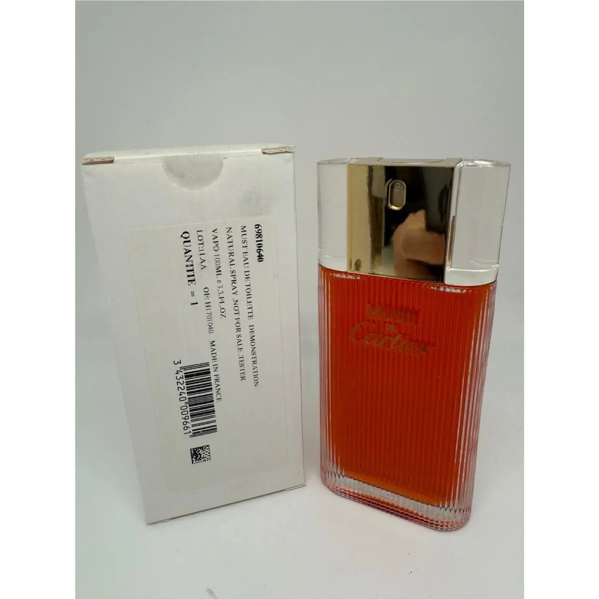 Must DE Cartier by Cartier 3.3 FL oz / 100 ML Eau De Toilette Spray Tester Box