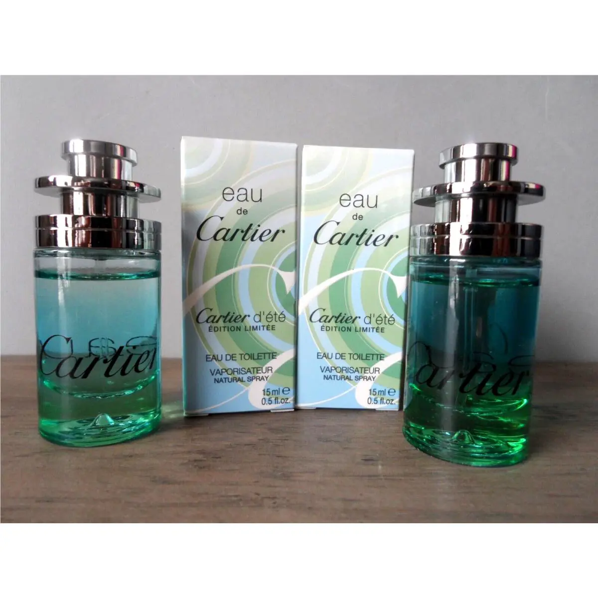 Lot of 2 Eau de Cartier D`ete Limited Edition 0.5 oz /15 ml Edt Spray