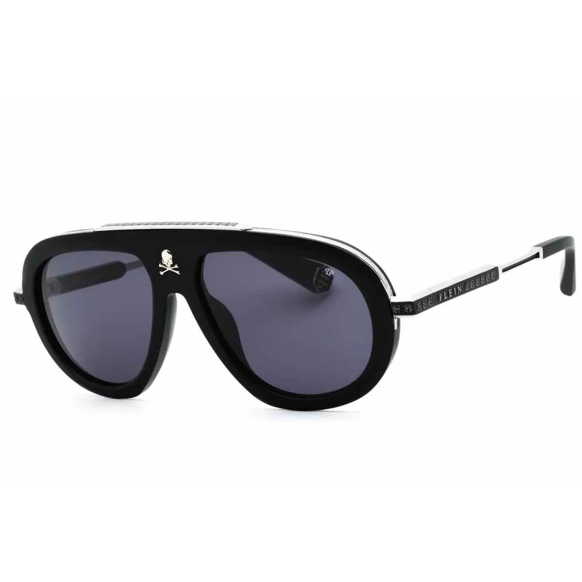 Philipp Plein SPP151W 0703 Sunglasses Black Frame Gray Lenses 57mm - Frame: Black, Lens: Gray