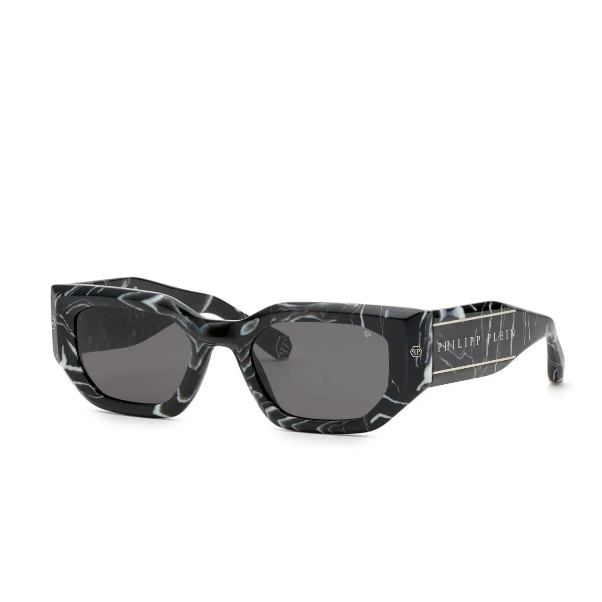 SPP066M ­ 0Z21 Cat Eye Black Marble/gray Sunglasses by Philipp Plein