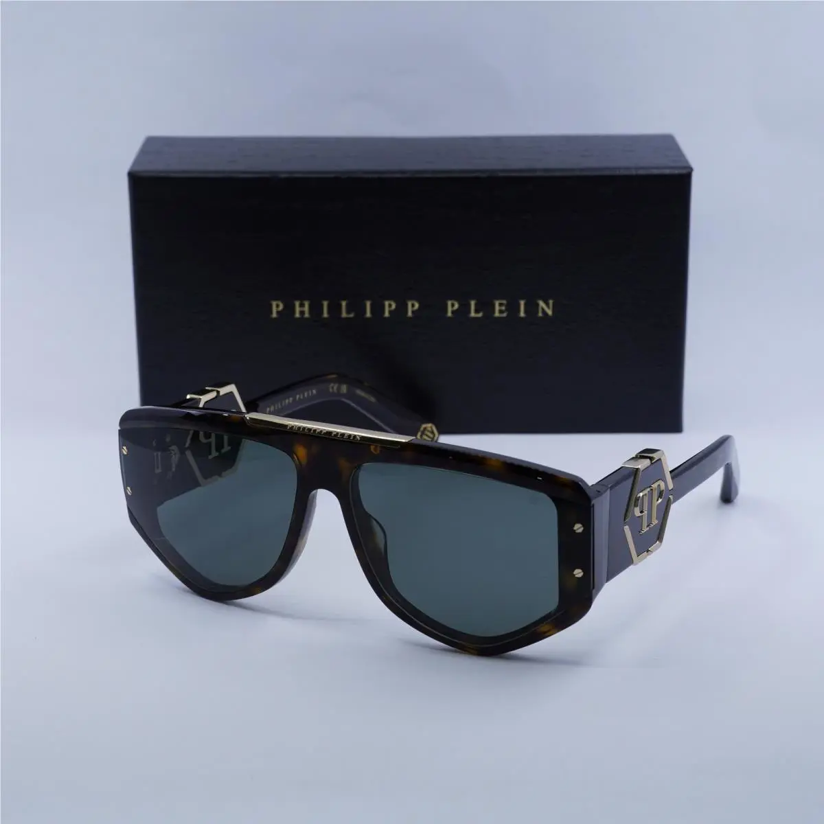 Philipp Plein SPP093M 0722 Dark Havana/green 65-16-145 Sunglasses