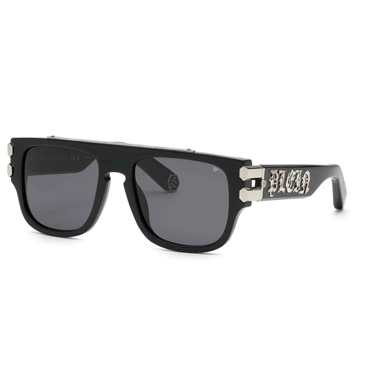 Philipp Plein SPP011X Sunglasses Shiny Black -0700 55mm Unisex