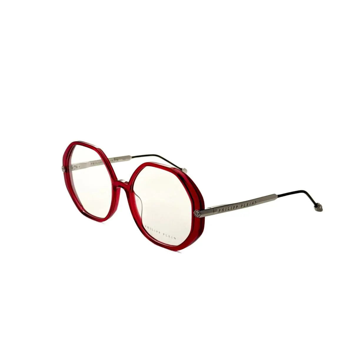Women`s 56mm Shiny Transparent Red Opticals VPP053S5609WA by Philipp Plein