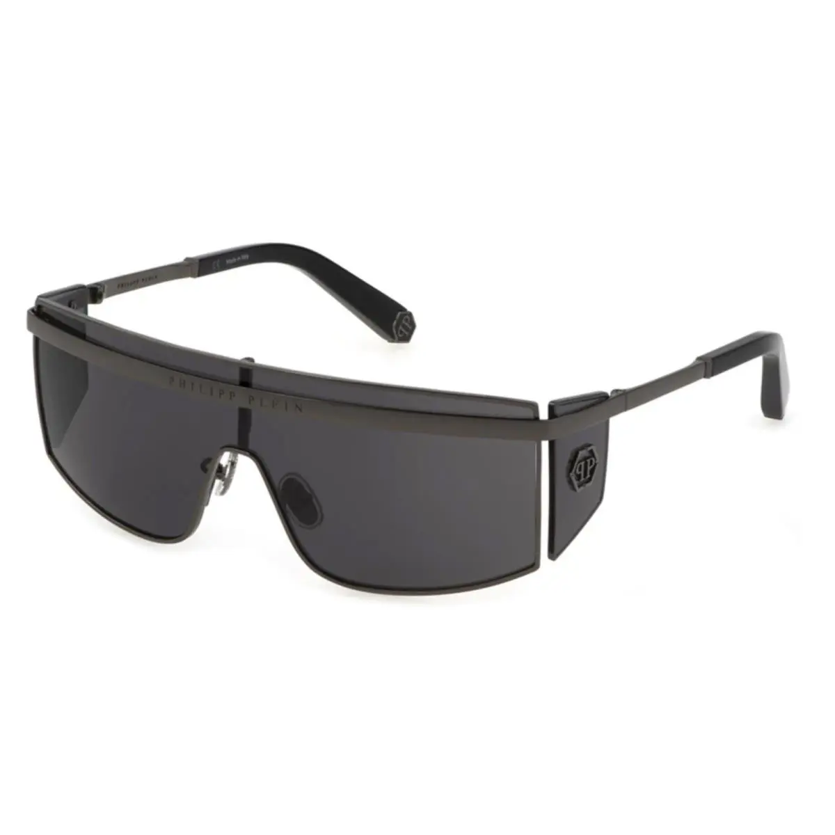 SPP013M 0568 Sunglasses Shiny Gunmetal Frame Grey Lenses 99 Mm by Philipp Plein