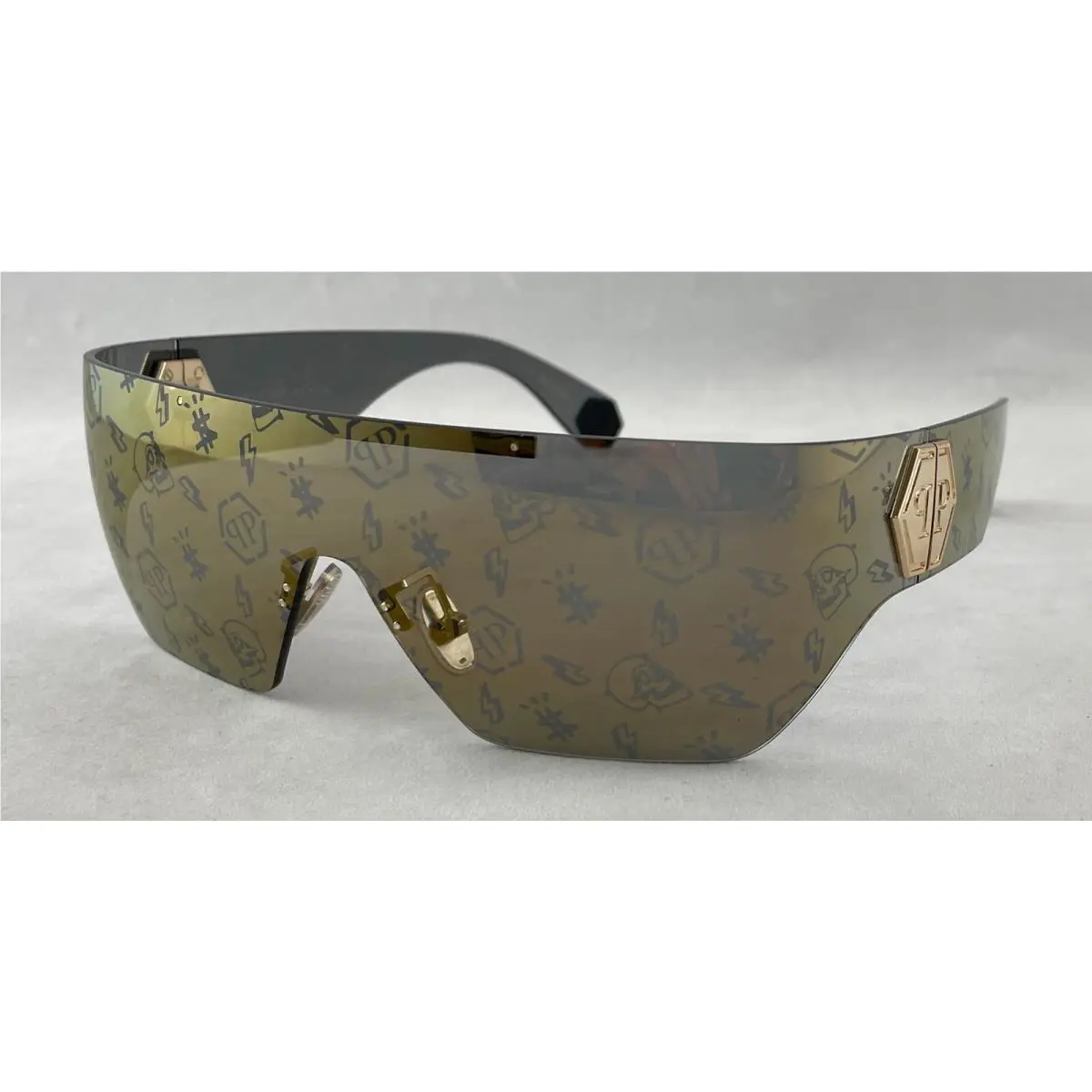 Philipp Plein Pleiin Hero Sunglasses SPP029 300L Gold Mirror