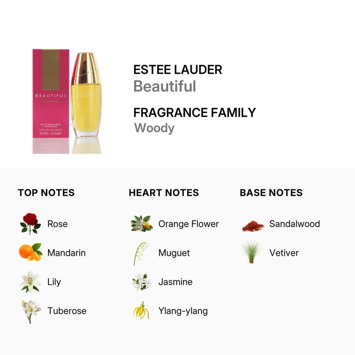 Beautiful By Estee Lauder Eau De Parfum Spray For Women 2.5 Oz W
