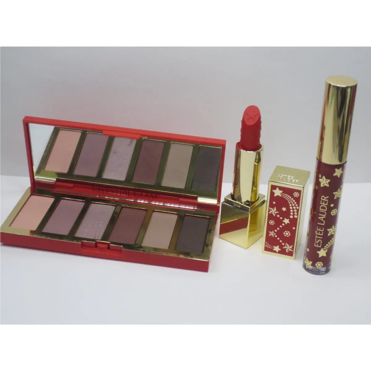 Estee Lauder Celestial Glam Palette Ruby Quartz Gloss Starlet Red Lipstick by Estée Lauder