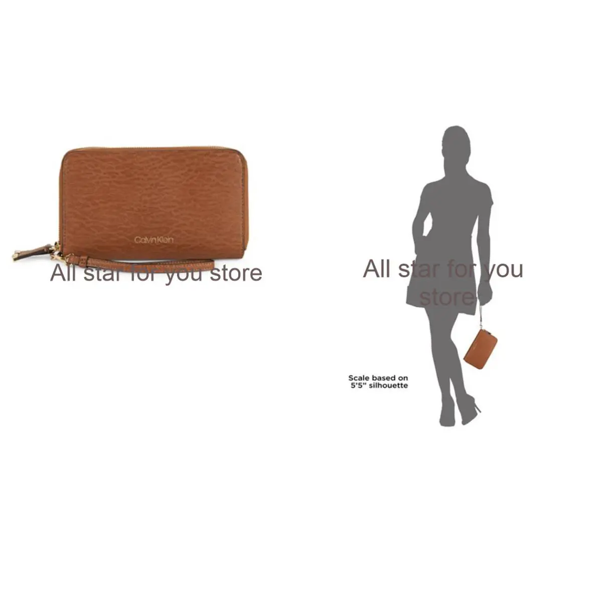 Calvin Klein Wristlet Zip Around Clutch Wallet