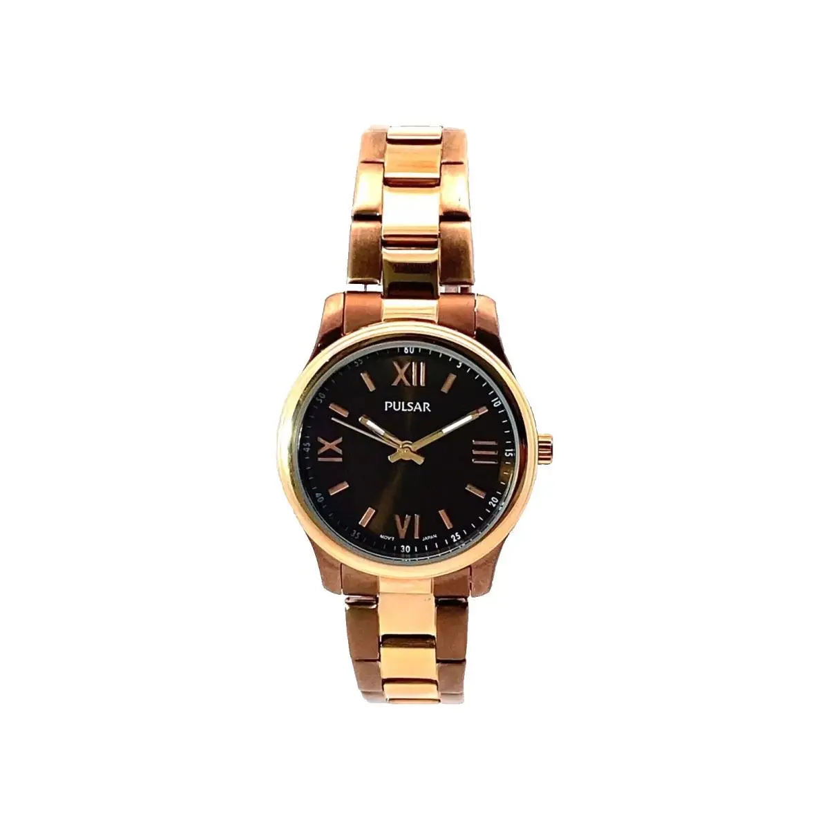 PH8066 Women`s Rose Gold Tone Brown Dial Quartz Wristwatch by Pulsar