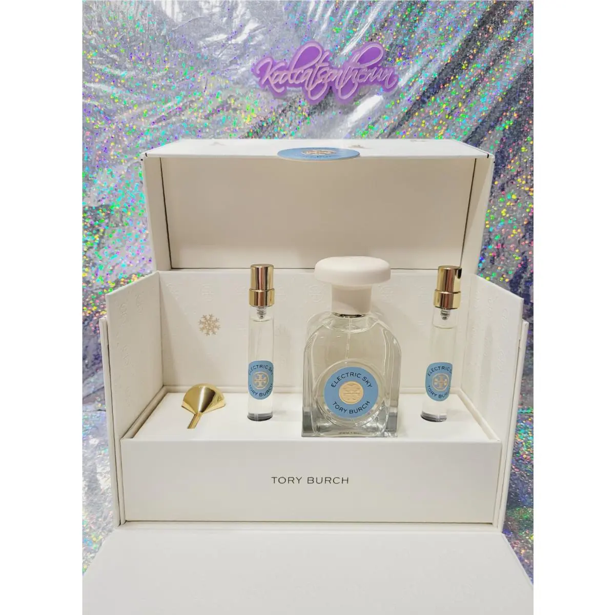 Tory Burch Ladies Electric Sky 3 oz + 2 x 10ml Eau De Parfum Edp Gift Set Box
