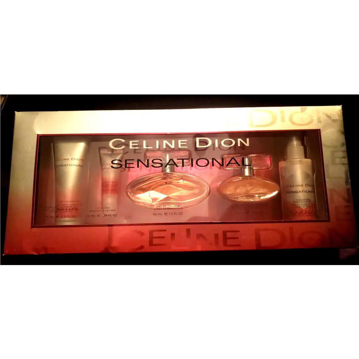 Celine Dion Sensational Eau de Toilette Perfume Lotion Gel Lip 2.5oz 1.7oz 5X BX