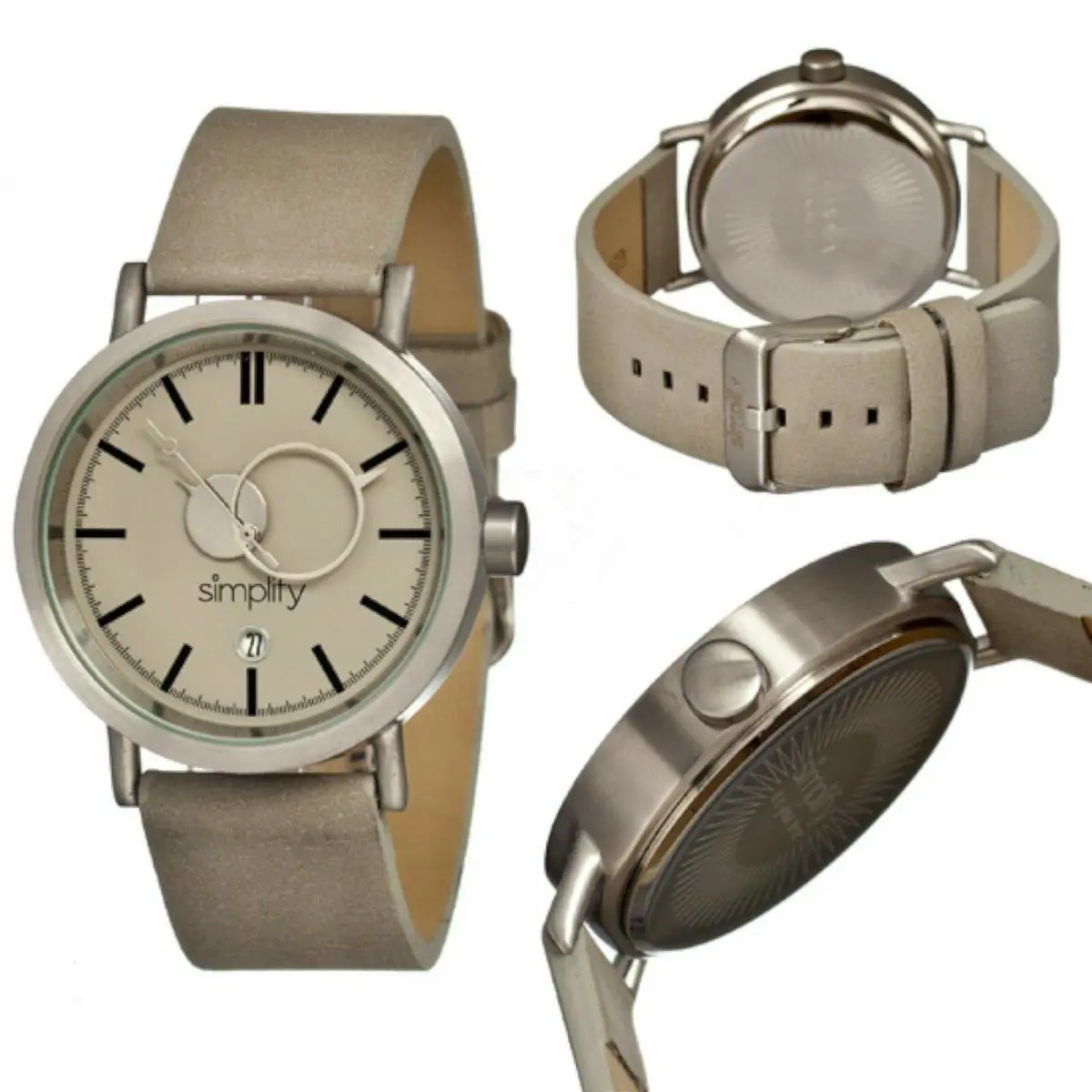 Simplify SIM0602 Women`s The 600 Grey Dial Leather Band Watch Slim Sexy Easy