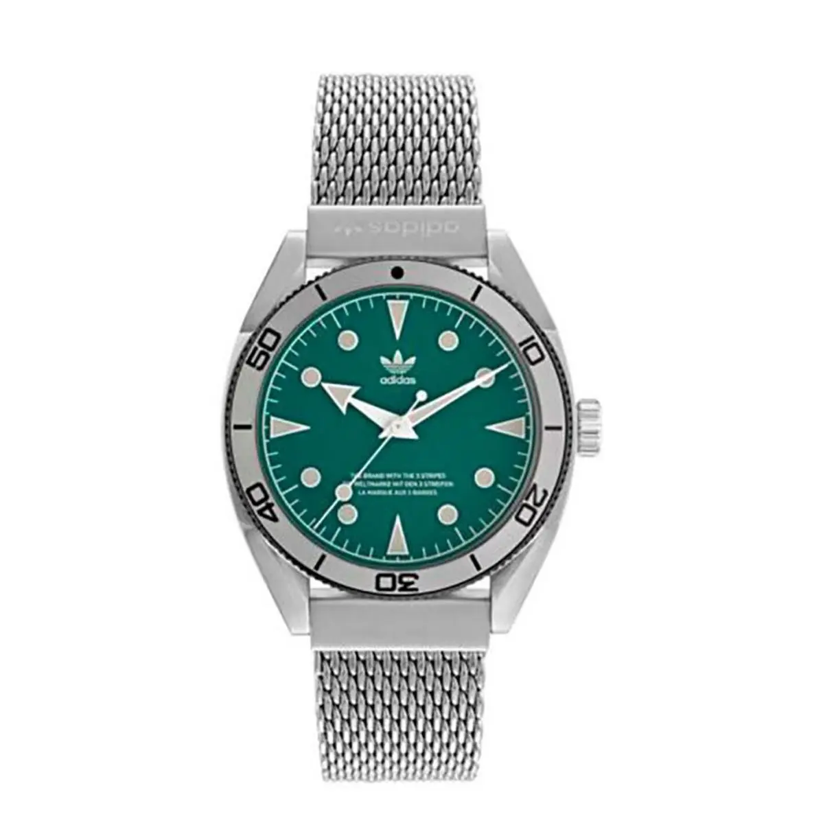 Stainless Steel Green Tone Mesh Band Bracelet Watch 42mm AOFH22005 by Adidas