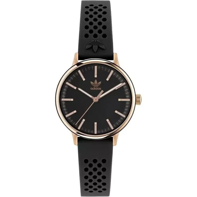 Adidas Unisex Originals Code One Xsmall - AOSY23026 - Dial: Rose, Black, Band: Black, Bezel: Pink, Rose Gold, Gold