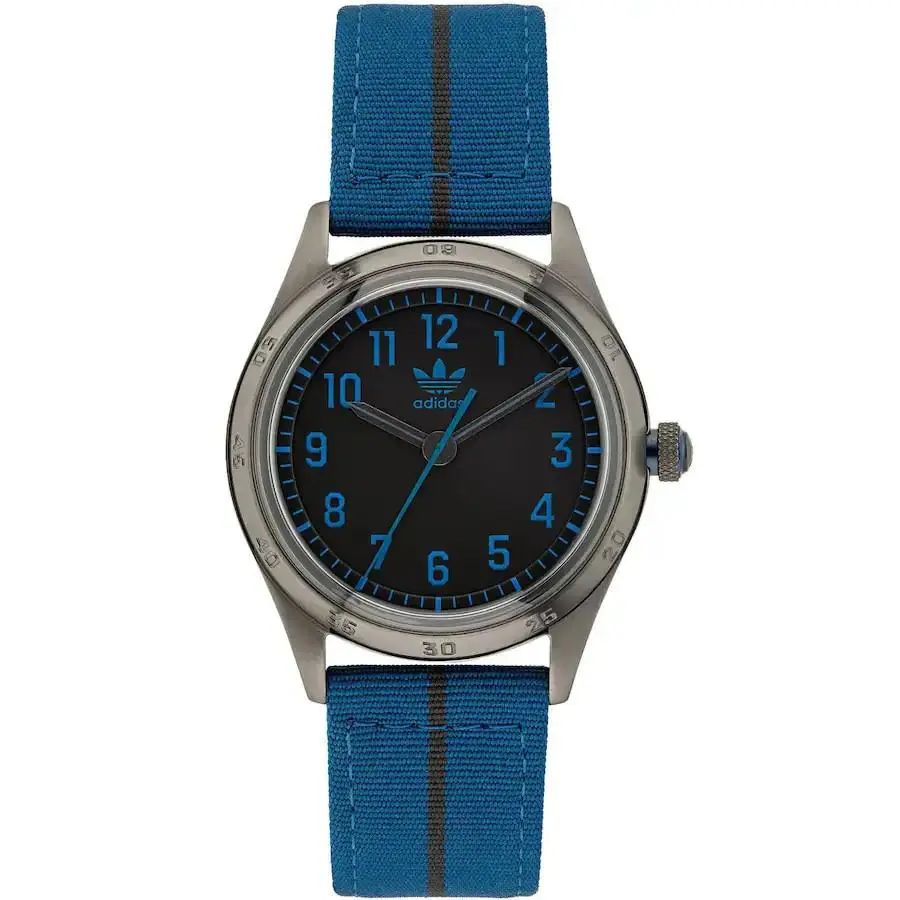 Adidas Originals Stainless Steel Gunmetal Blue Nylon Unisex Watch AOSY22521