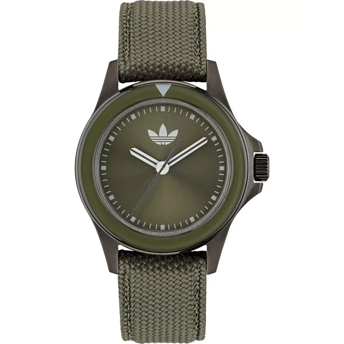 Adidas Men`s Expression One AOFH23017 Green Dial Fabric Strap Watch 44mm