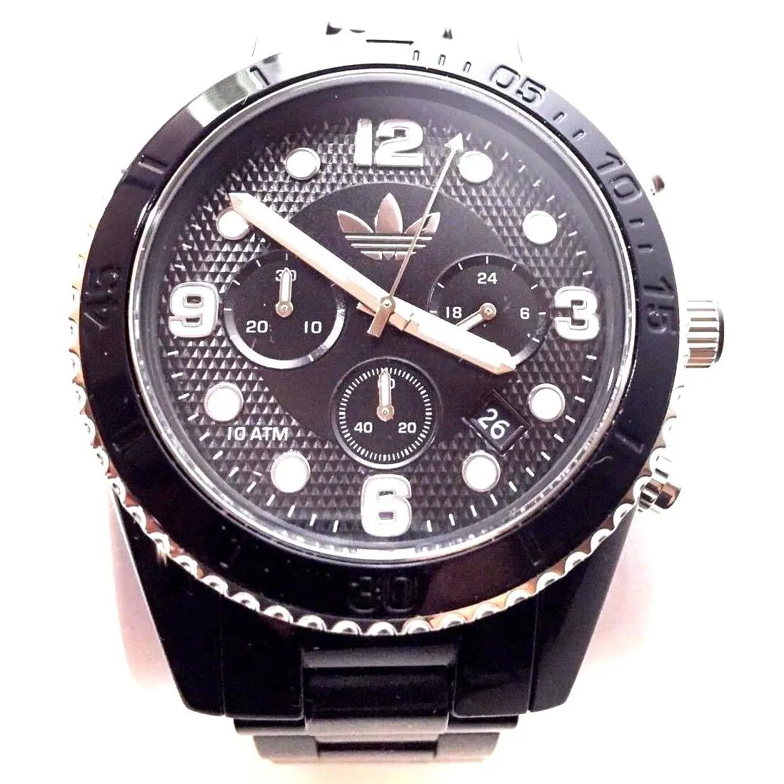 Adidas Brisbane Chronograph Black Dial Black Plastic Mens Watch ADH2947