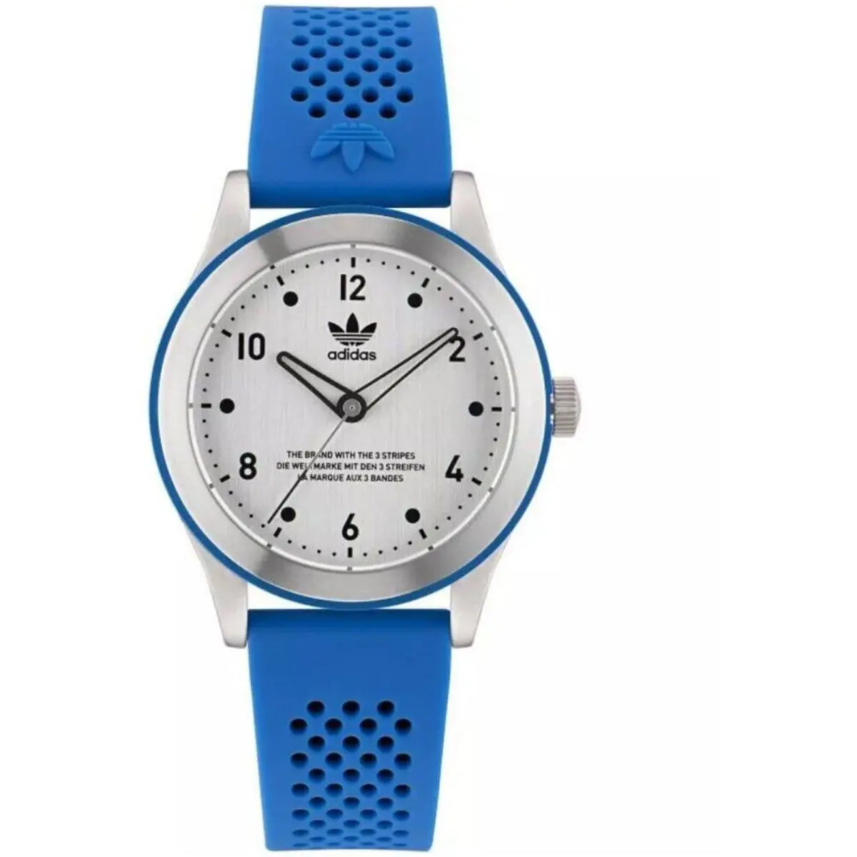 Adidas Men`s Watch Originals Silver Dial Blue Silicone Rubber Strap AOSY23032