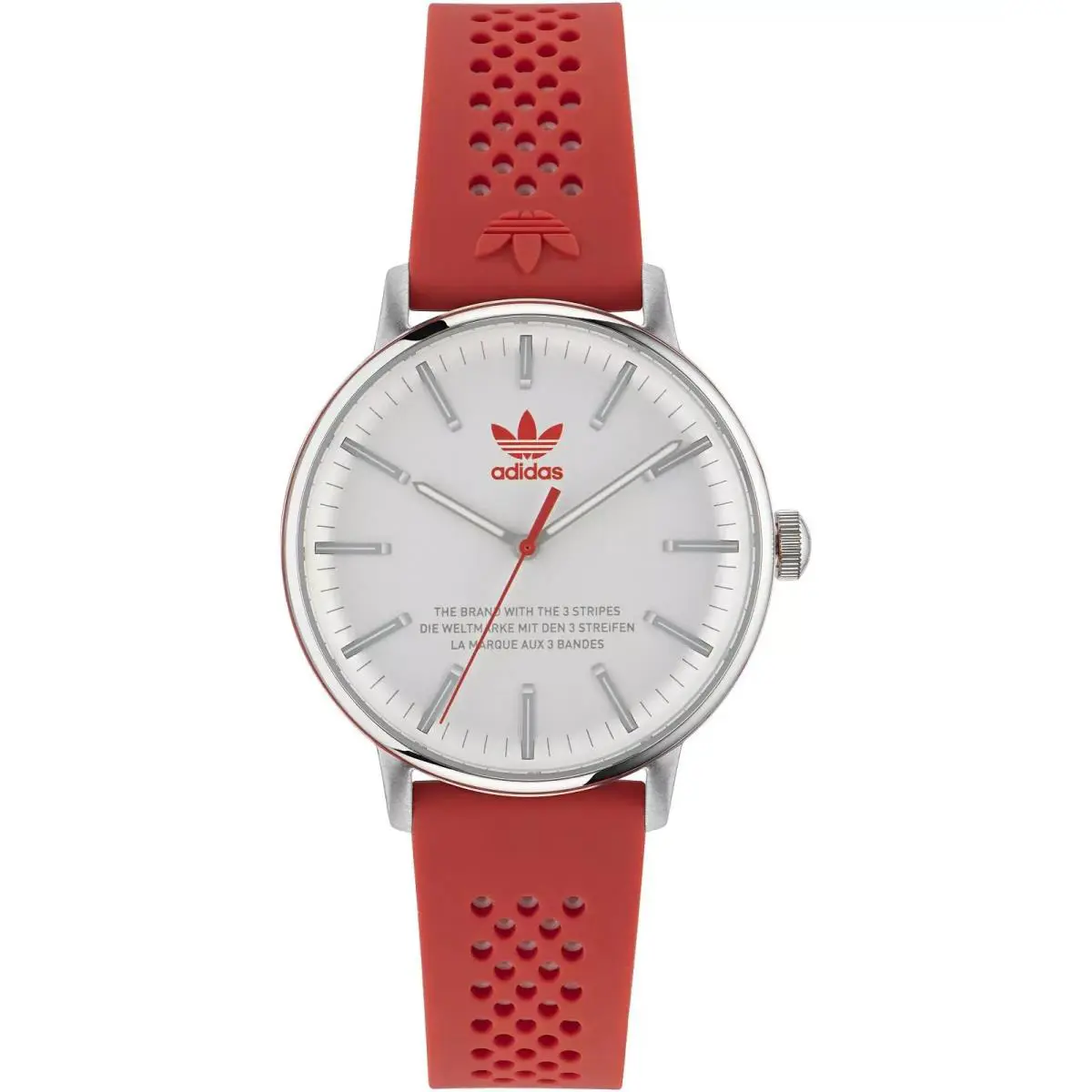 Adidas Unisex Code One AOSY23024 White Dial Red Strap Watch 38mm