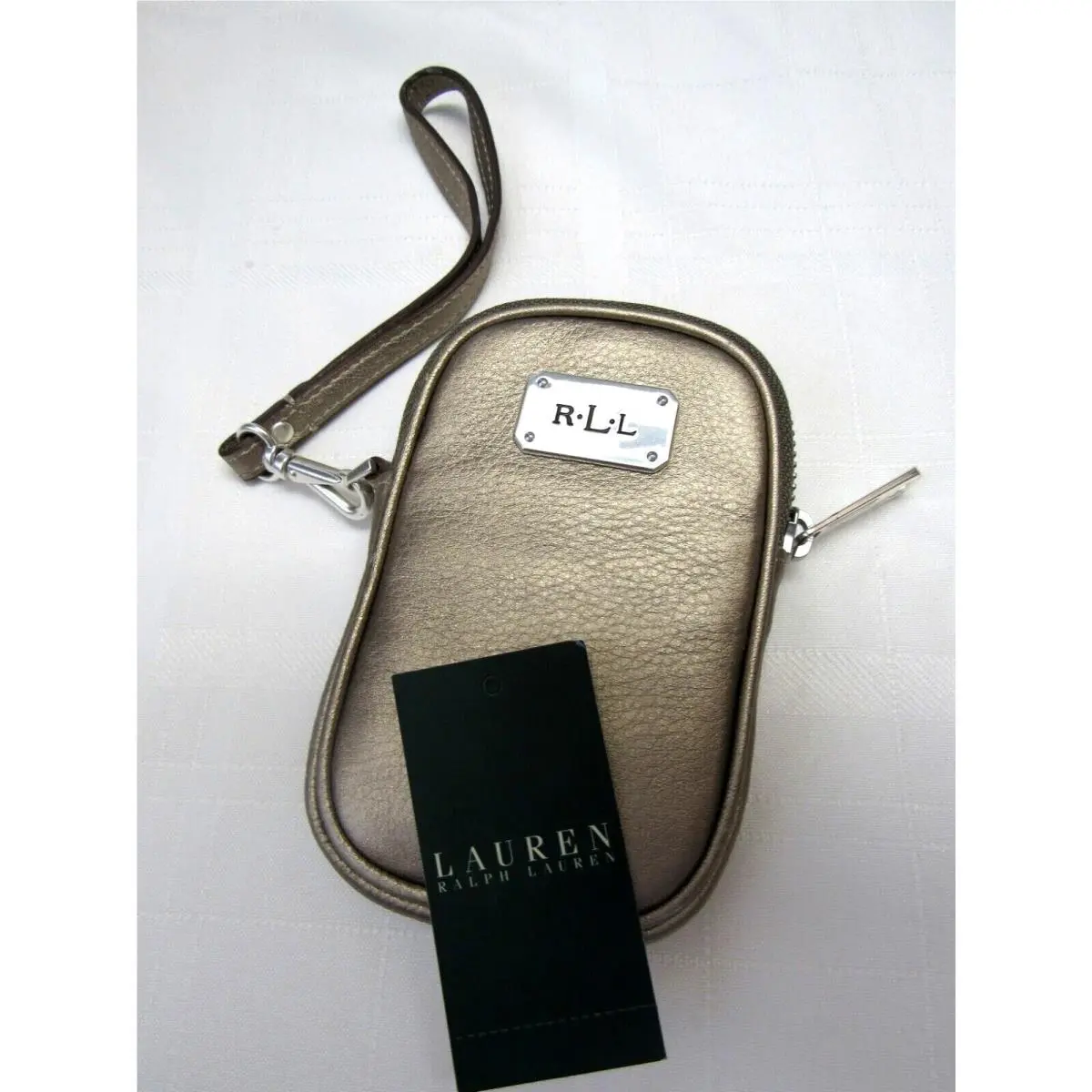 Lauren  Everything Case with Removable Wrist Strap Leather Gold by Ralph Lauren