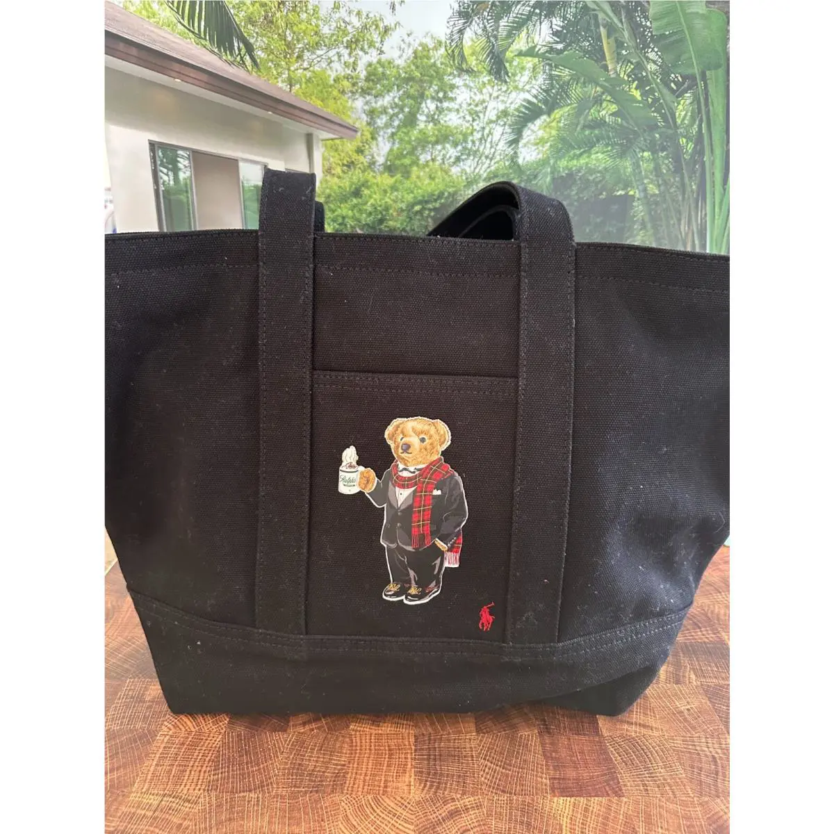 Polo Ralph Lauren Ralph’s Holiday Bear Canvas Tote in Black