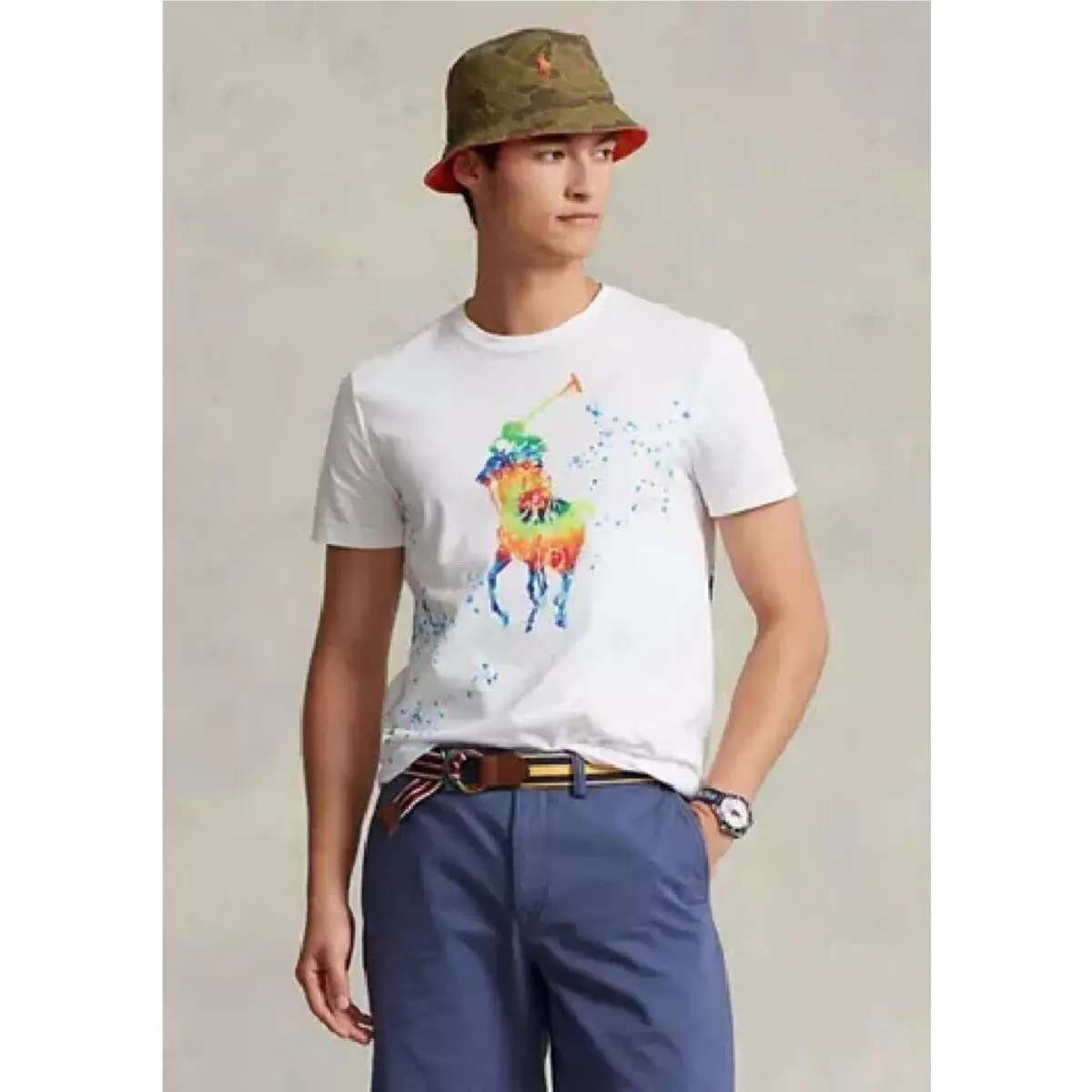 Polo Ralph Lauren Men`s Tie-dye Big Pony Cotton Jersey Tee Large W Tag