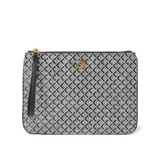 Ralph Lauren Women`s Pouch Bag Large Millbrook Patterned Pouch Bag - Black/White