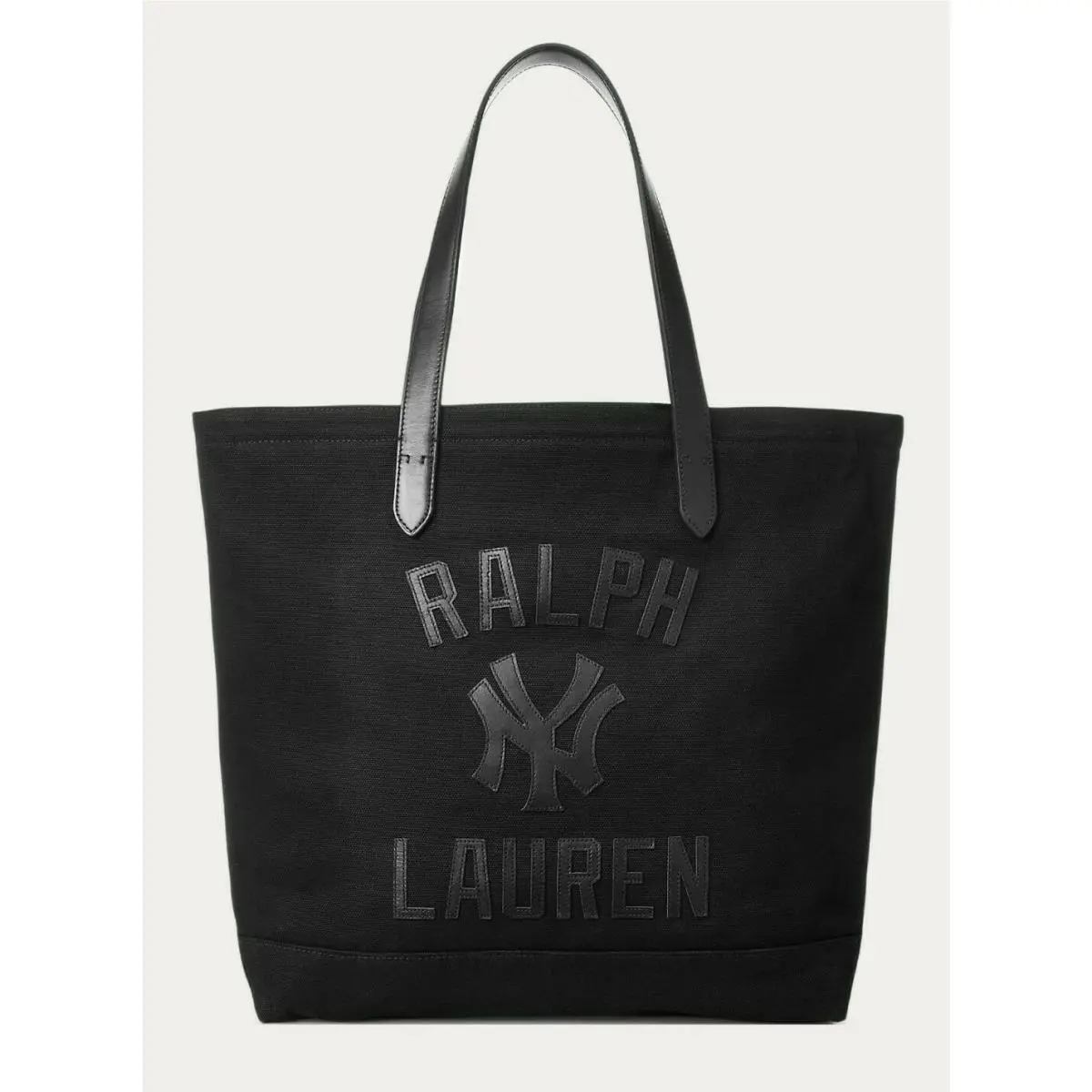 Polo Ralph Lauren NY Yankees Mlb Ltd Ed Black Baseball Leather Tote Shoulder Bag