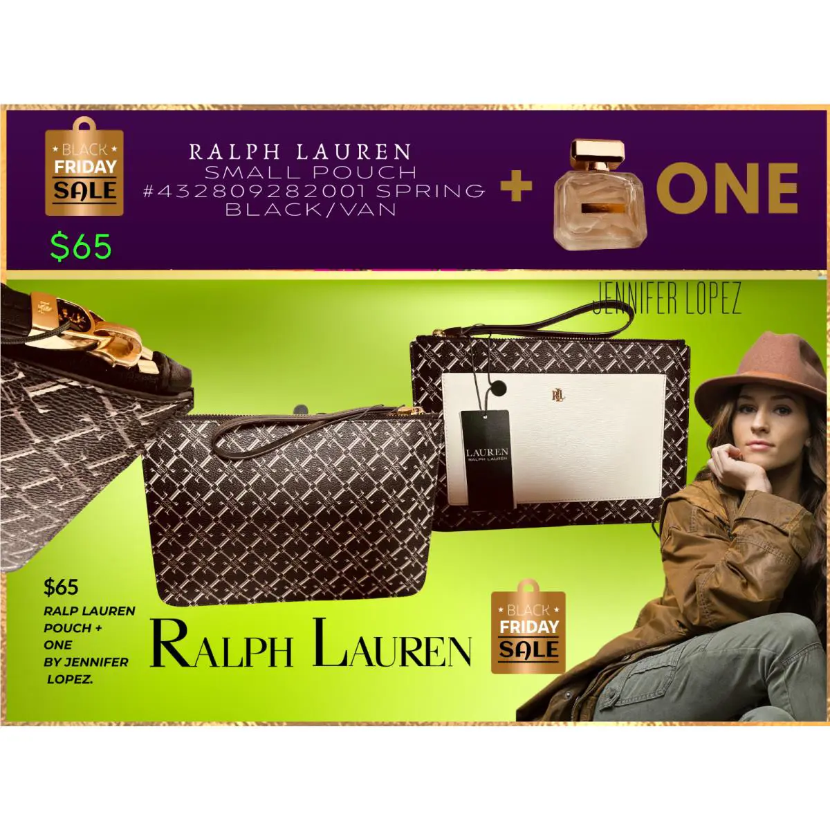 Ralph Lauren Small Pouch 432809282001 Spring Black/van+ One