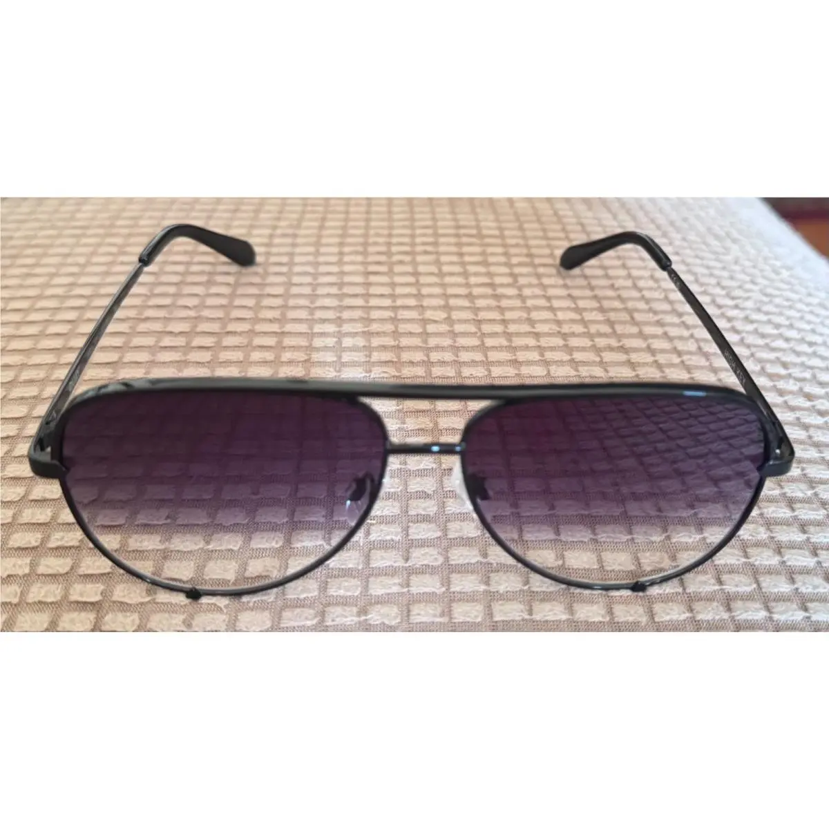 Quay High Key Mini Black Aviator Sunglasses w/ Gradient Lens - QC 000268 Blkfade