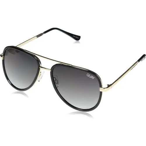 Quay Unisex All In Mini RX QT-000607 Black Gold / Smoke Gradient Sunglasses