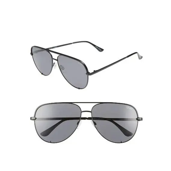 Quay Australia High Key 62mm Oversize Polarized Black Unisex Sunglasses R1242