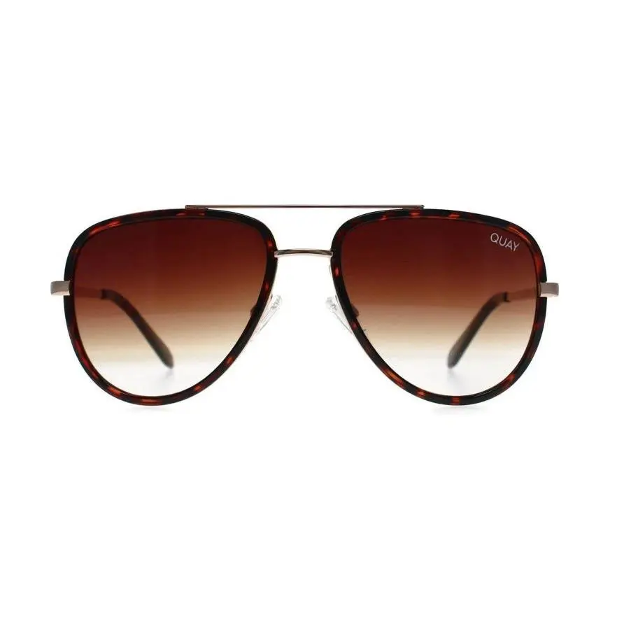 Quay Unisex All In Mini RX QT-000607 Tortoise Gold/brown Gradient Sunglasses by QUAY