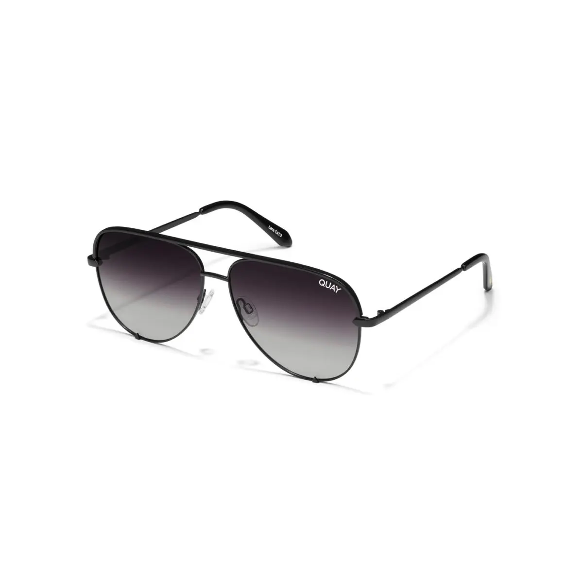 Quay Round Aviator Lenses with UV Protection Oversized Sunglasses Black/fade